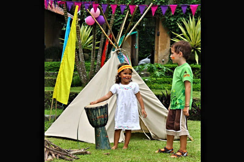 Tipi at Native American Theme Party